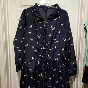 Torrid Navy fox raincoat size 2
